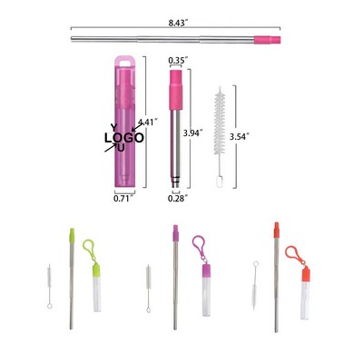 Collapsible Stainless Steel Straw With Travel Case